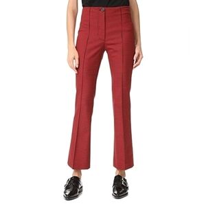 Helmut Lang Red & Black Houndstooth Flare Crop Pants